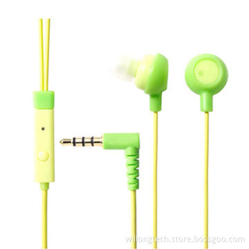 Colorful Silicone Earphone with Mic for MP3 Player, Candy Color for Girls